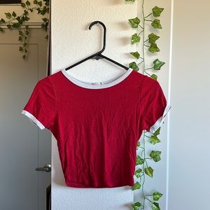Red tight fit shirt